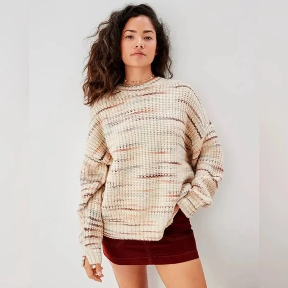NWT American Eagle Women’s Waffle Knit Crewneck Sweater – Size Small - Picture 2 of 7